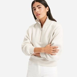 Everlane Stone Half Zip Fleece Sweater